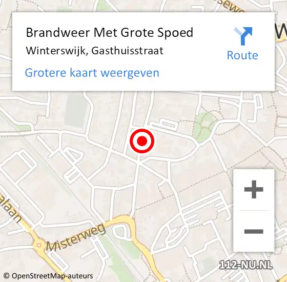 Locatie op kaart van de 112 melding: Brandweer Met Grote Spoed Naar Winterswijk, Gasthuisstraat op 9 juni 2022 08:44