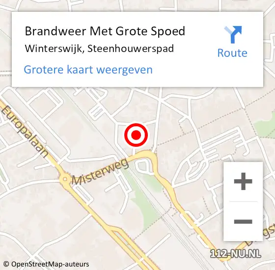 Locatie op kaart van de 112 melding: Brandweer Met Grote Spoed Naar Winterswijk, Steenhouwerspad op 9 juni 2022 08:49