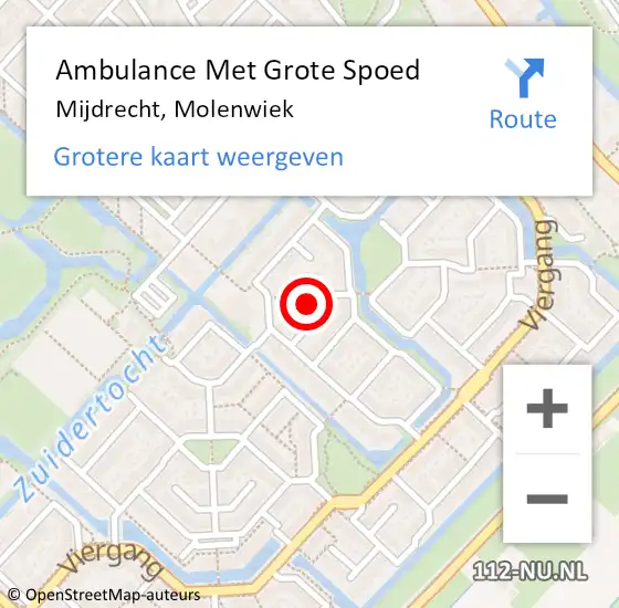 Locatie op kaart van de 112 melding: Ambulance Met Grote Spoed Naar Mijdrecht, Molenwiek op 9 juni 2022 10:12