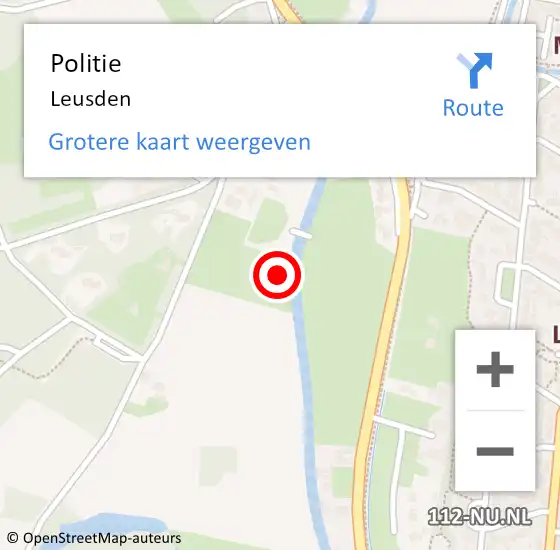 Locatie op kaart van de 112 melding: Politie Leusden op 9 juni 2022 10:25