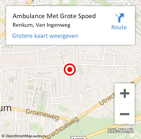 Locatie op kaart van de 112 melding: Ambulance Met Grote Spoed Naar Renkum, Van Ingenweg op 9 juni 2022 11:54