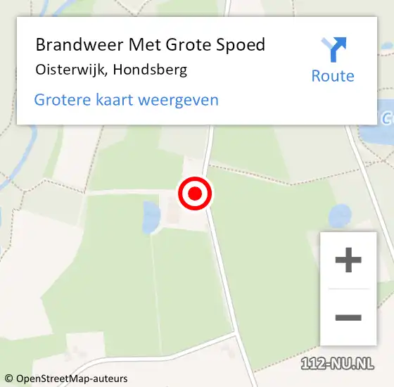 Locatie op kaart van de 112 melding: Brandweer Met Grote Spoed Naar Oisterwijk, Hondsberg op 9 juni 2022 14:46