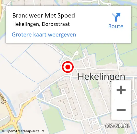 Locatie op kaart van de 112 melding: Brandweer Met Spoed Naar Hekelingen, Dorpsstraat op 9 juni 2022 15:50