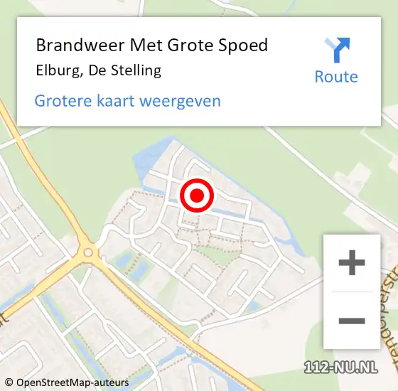 Locatie op kaart van de 112 melding: Brandweer Met Grote Spoed Naar Elburg, De Stelling op 9 juni 2022 15:57