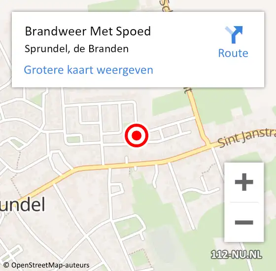 Locatie op kaart van de 112 melding: Brandweer Met Spoed Naar Sprundel, de Branden op 9 juni 2022 16:12