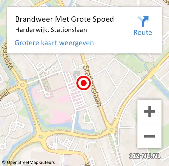 Locatie op kaart van de 112 melding: Brandweer Met Grote Spoed Naar Harderwijk, Stationslaan op 9 juni 2022 16:21