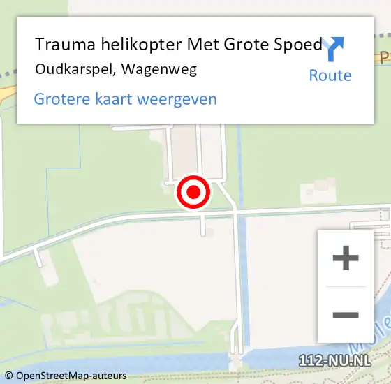 Locatie op kaart van de 112 melding: Trauma helikopter Met Grote Spoed Naar Oudkarspel, Wagenweg op 9 juni 2022 16:44