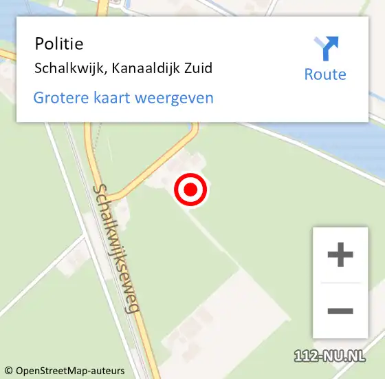 Locatie op kaart van de 112 melding: Politie Schalkwijk, Kanaaldijk Zuid op 9 juni 2022 17:22