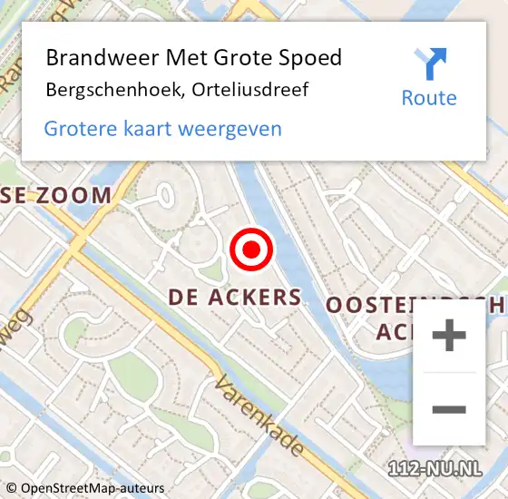 Locatie op kaart van de 112 melding: Brandweer Met Grote Spoed Naar Bergschenhoek, Orteliusdreef op 9 juni 2022 17:56