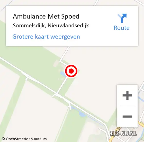 Locatie op kaart van de 112 melding: Ambulance Met Spoed Naar Sommelsdijk, Nieuwlandsedijk op 9 juni 2022 19:09