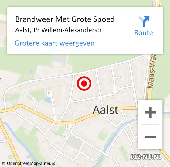 Locatie op kaart van de 112 melding: Brandweer Met Grote Spoed Naar Aalst, Pr Willem-Alexanderstr op 9 juni 2022 20:49