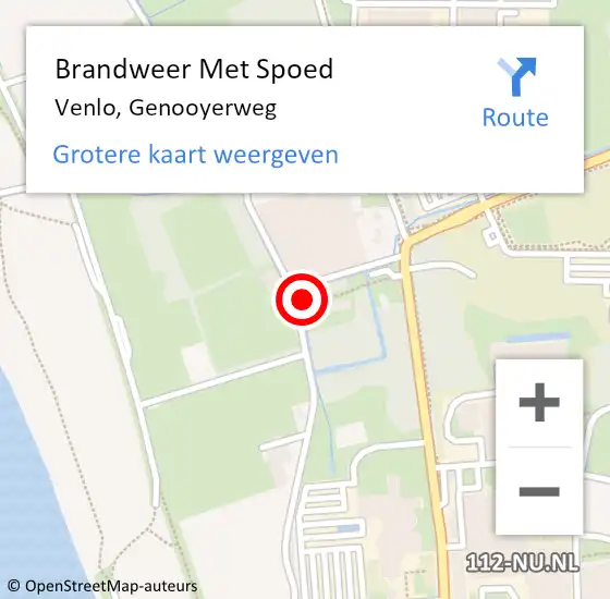 Locatie op kaart van de 112 melding: Brandweer Met Spoed Naar Venlo, Genooyerweg op 9 juni 2022 21:11