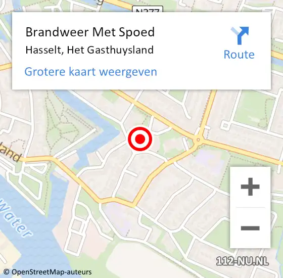 Locatie op kaart van de 112 melding: Brandweer Met Spoed Naar Hasselt, Het Gasthuysland op 9 juni 2022 21:30