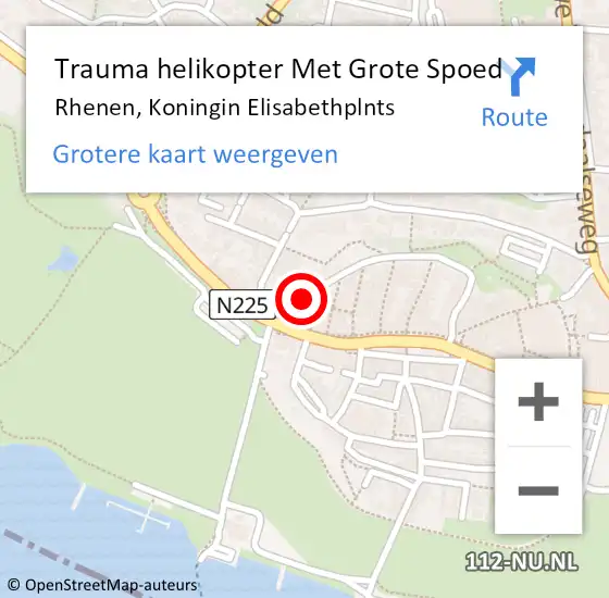 Locatie op kaart van de 112 melding: Trauma helikopter Met Grote Spoed Naar Rhenen, Koningin Elisabethplnts op 9 juni 2022 21:32