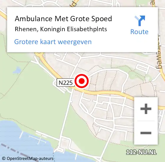 Locatie op kaart van de 112 melding: Ambulance Met Grote Spoed Naar Rhenen, Koningin Elisabethplnts op 9 juni 2022 21:34