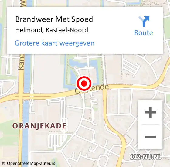 Locatie op kaart van de 112 melding: Brandweer Met Spoed Naar Helmond, Kasteel-Noord op 9 juni 2022 21:49