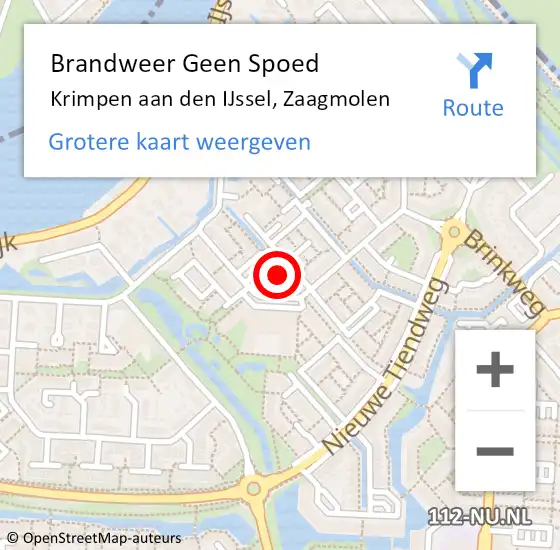 Locatie op kaart van de 112 melding: Brandweer Geen Spoed Naar Krimpen aan den IJssel, Zaagmolen op 9 juni 2022 21:50
