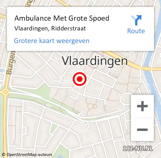 Locatie op kaart van de 112 melding: Ambulance Met Grote Spoed Naar Vlaardingen, Ridderstraat op 9 juni 2022 22:47
