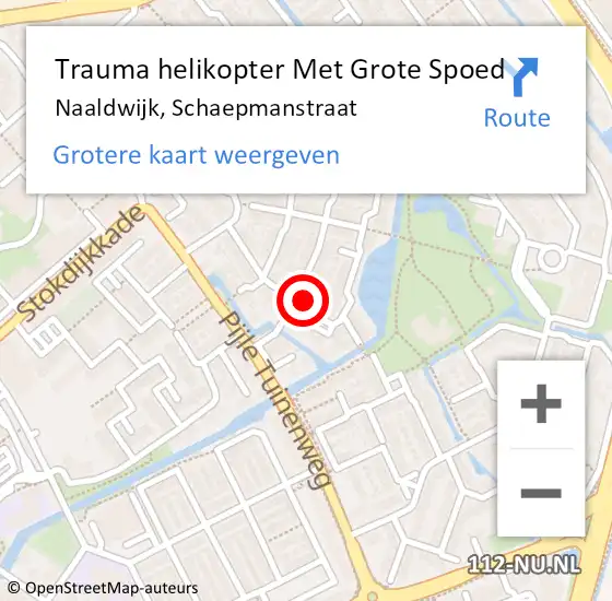 Locatie op kaart van de 112 melding: Trauma helikopter Met Grote Spoed Naar Naaldwijk, Schaepmanstraat op 9 juni 2022 23:05