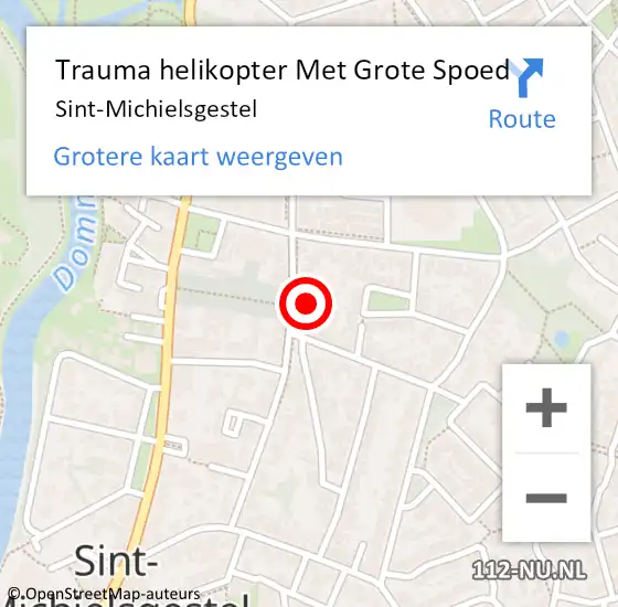 Locatie op kaart van de 112 melding: Trauma helikopter Met Grote Spoed Naar Sint-Michielsgestel op 10 juni 2022 00:04