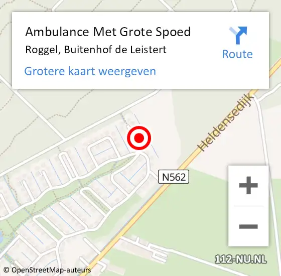 Locatie op kaart van de 112 melding: Ambulance Met Grote Spoed Naar Roggel, Buitenhof de Leistert op 10 juni 2022 00:35