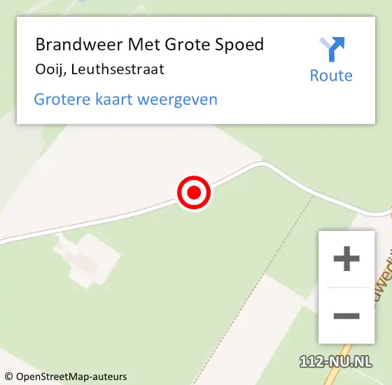 Locatie op kaart van de 112 melding: Brandweer Met Grote Spoed Naar Ooij, Leuthsestraat op 19 juli 2014 17:56