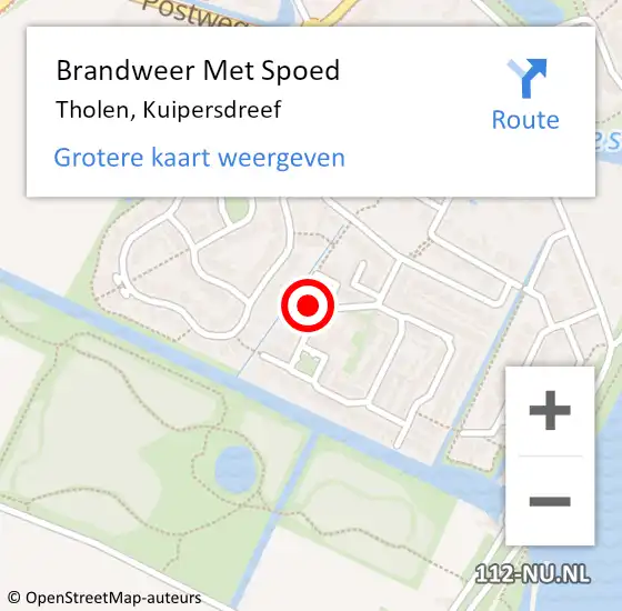 Locatie op kaart van de 112 melding: Brandweer Met Spoed Naar Tholen, Kuipersdreef op 10 juni 2022 01:20