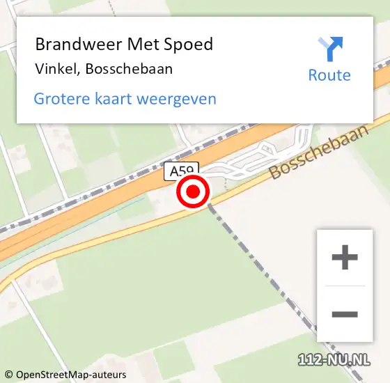 Locatie op kaart van de 112 melding: Brandweer Met Spoed Naar Vinkel, Bosschebaan op 10 juni 2022 02:55