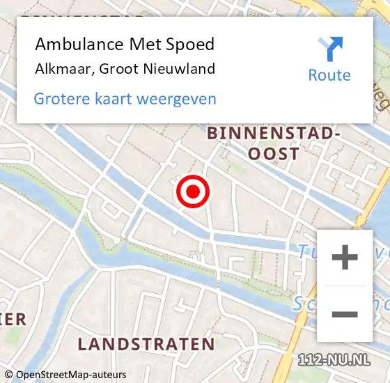 Locatie op kaart van de 112 melding: Ambulance Met Spoed Naar Alkmaar, Groot Nieuwland op 10 juni 2022 04:01