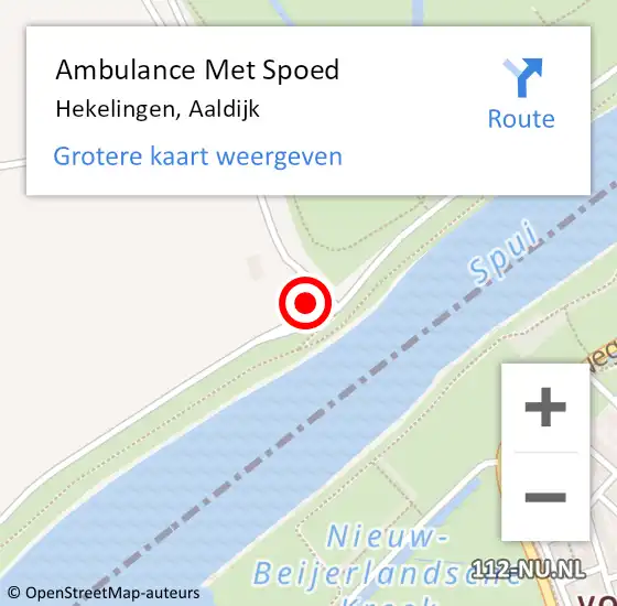Locatie op kaart van de 112 melding: Ambulance Met Spoed Naar Hekelingen, Aaldijk op 10 juni 2022 07:26
