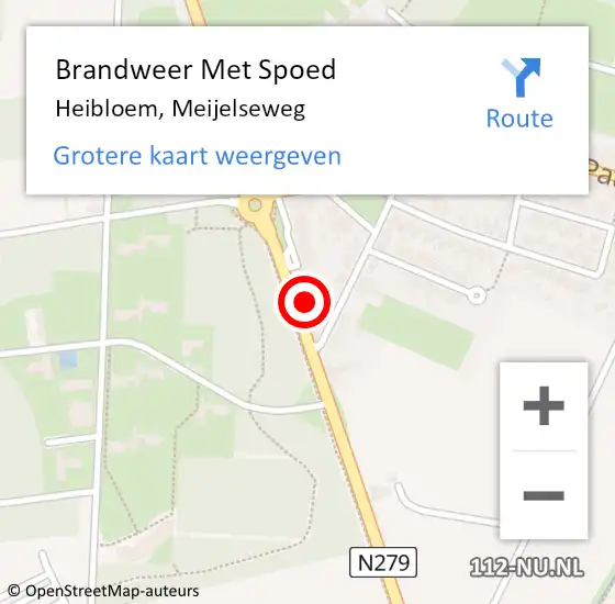 Locatie op kaart van de 112 melding: Brandweer Met Spoed Naar Heibloem, Meijelseweg op 10 juni 2022 08:22