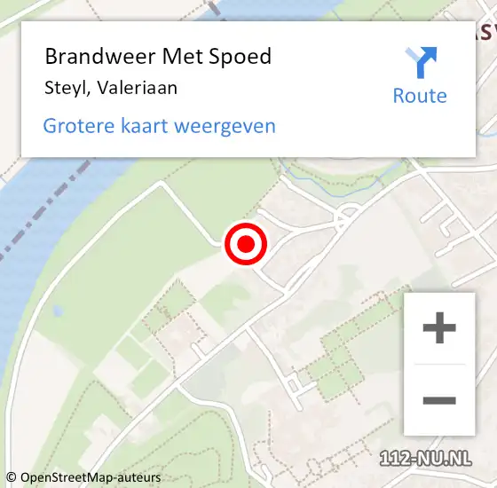 Locatie op kaart van de 112 melding: Brandweer Met Spoed Naar Steyl, Valeriaan op 10 juni 2022 09:13