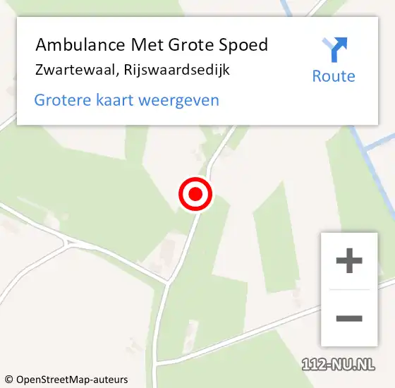 Locatie op kaart van de 112 melding: Ambulance Met Grote Spoed Naar Zwartewaal, Rijswaardsedijk op 10 juni 2022 09:15