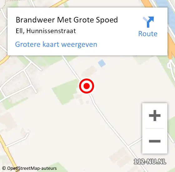 Locatie op kaart van de 112 melding: Brandweer Met Grote Spoed Naar Ell, Hunnissenstraat op 10 juni 2022 09:54