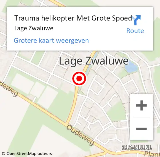 Locatie op kaart van de 112 melding: Trauma helikopter Met Grote Spoed Naar Lage Zwaluwe op 10 juni 2022 10:01