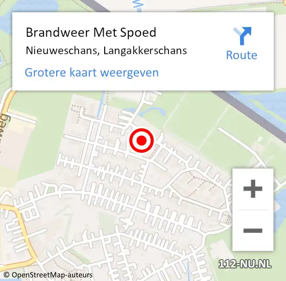 Locatie op kaart van de 112 melding: Brandweer Met Spoed Naar Nieuweschans, Langakkerschans op 10 juni 2022 10:39