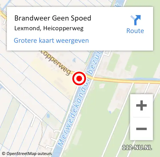 Locatie op kaart van de 112 melding: Brandweer Geen Spoed Naar Lexmond, Heicopperweg op 10 juni 2022 10:47