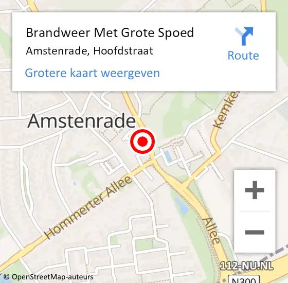 Locatie op kaart van de 112 melding: Brandweer Met Grote Spoed Naar Amstenrade, Hoofdstraat op 10 juni 2022 11:04