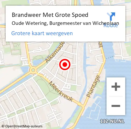 Locatie op kaart van de 112 melding: Brandweer Met Grote Spoed Naar Oude Wetering, Burgemeester van Wichenlaan op 10 juni 2022 11:07