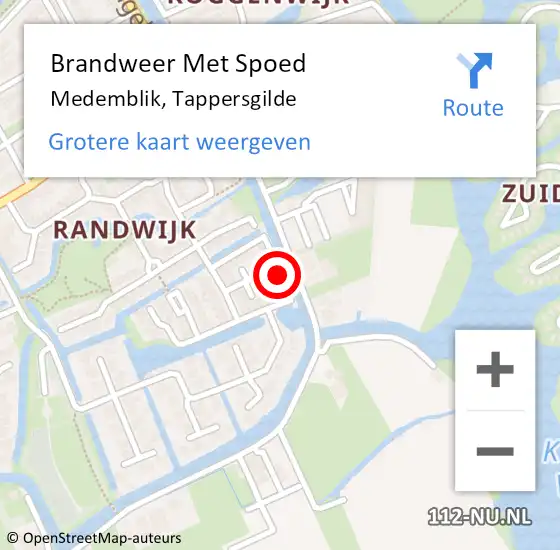 Locatie op kaart van de 112 melding: Brandweer Met Spoed Naar Medemblik, Tappersgilde op 10 juni 2022 11:19