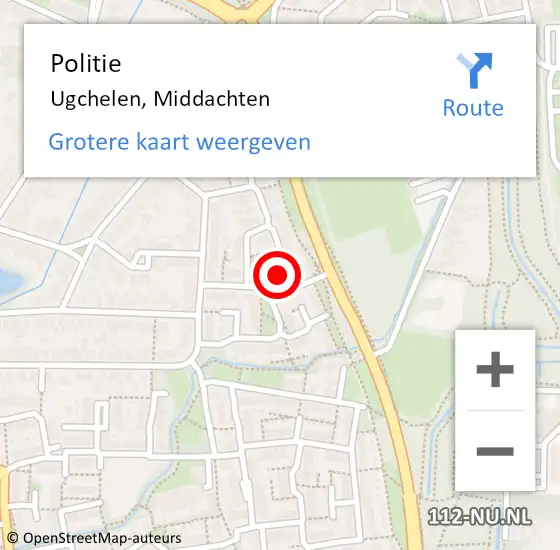 Locatie op kaart van de 112 melding: Politie Ugchelen, Middachten op 10 juni 2022 11:39