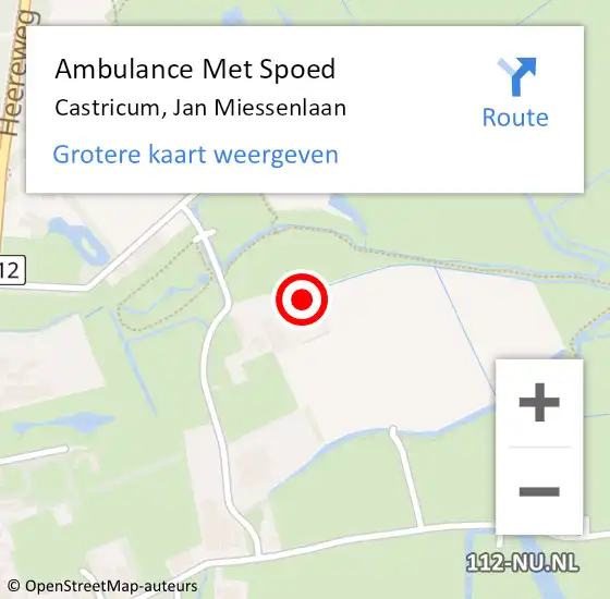 Locatie op kaart van de 112 melding: Ambulance Met Spoed Naar Castricum, Jan Miessenlaan op 10 juni 2022 12:04