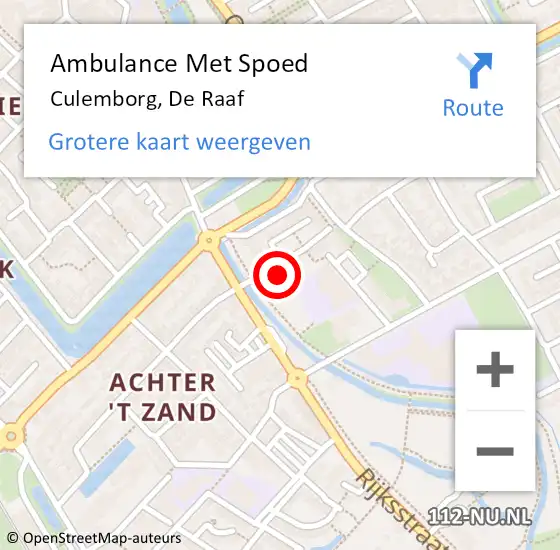 Locatie op kaart van de 112 melding: Ambulance Met Spoed Naar Culemborg, De Raaf op 10 juni 2022 12:48