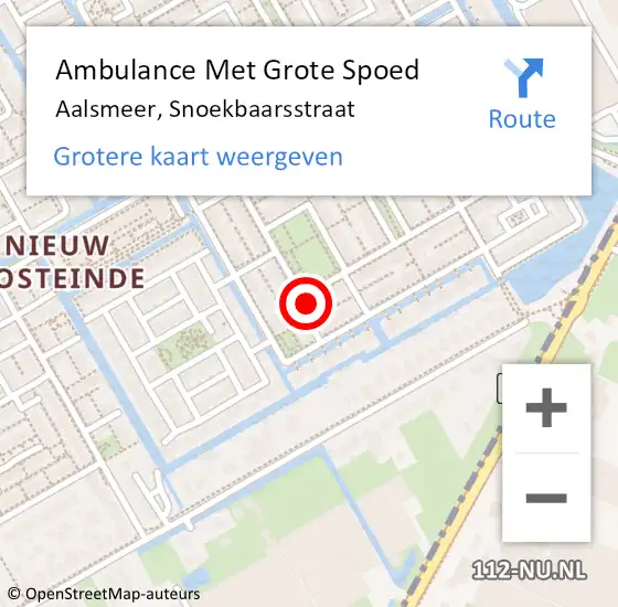 Locatie op kaart van de 112 melding: Ambulance Met Grote Spoed Naar Aalsmeer, Snoekbaarsstraat op 10 juni 2022 13:39