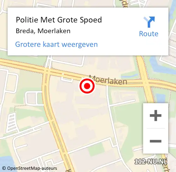 Locatie op kaart van de 112 melding: Politie Met Grote Spoed Naar Breda, Moerlaken op 10 juni 2022 14:00