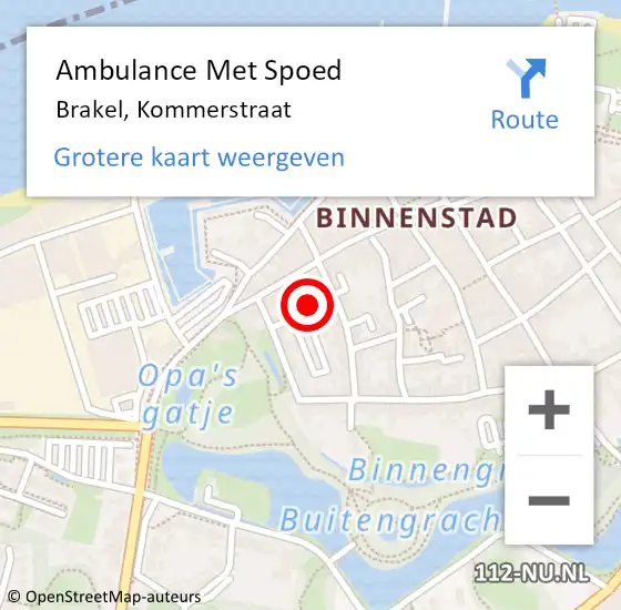 Locatie op kaart van de 112 melding: Ambulance Met Spoed Naar Brakel, Kommerstraat op 10 juni 2022 15:12