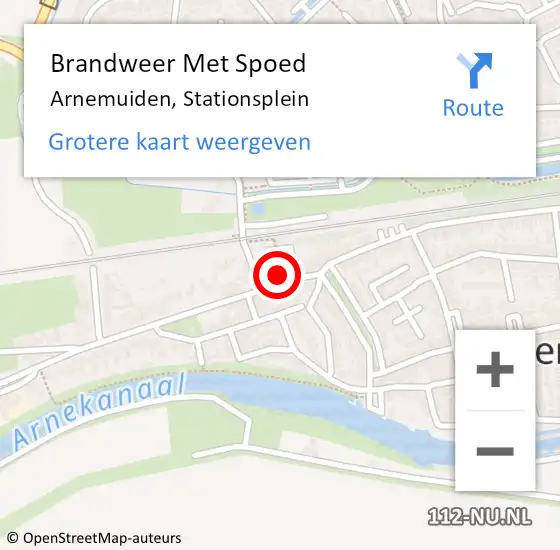 Locatie op kaart van de 112 melding: Brandweer Met Spoed Naar Arnemuiden, Stationsplein op 10 juni 2022 15:18