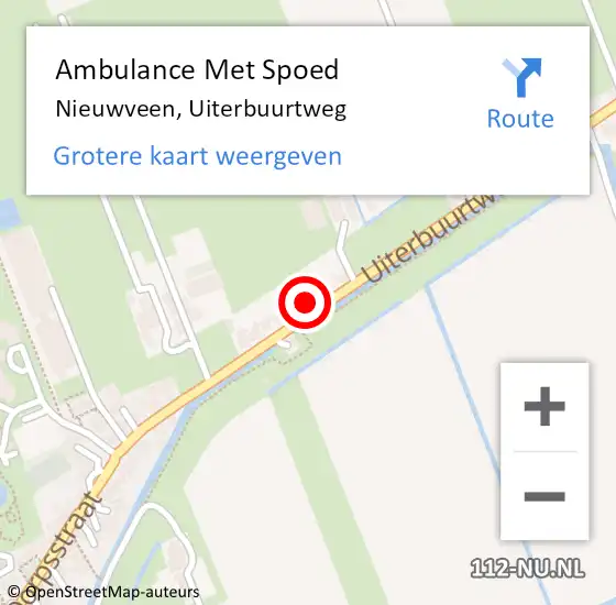 Locatie op kaart van de 112 melding: Ambulance Met Spoed Naar Nieuwveen, Uiterbuurtweg op 10 juni 2022 16:22