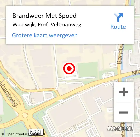 Locatie op kaart van de 112 melding: Brandweer Met Spoed Naar Waalwijk, Prof. Veltmanweg op 10 juni 2022 16:40