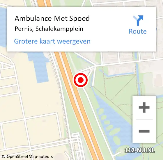 Locatie op kaart van de 112 melding: Ambulance Met Spoed Naar Pernis, Schalekampplein op 10 juni 2022 16:53